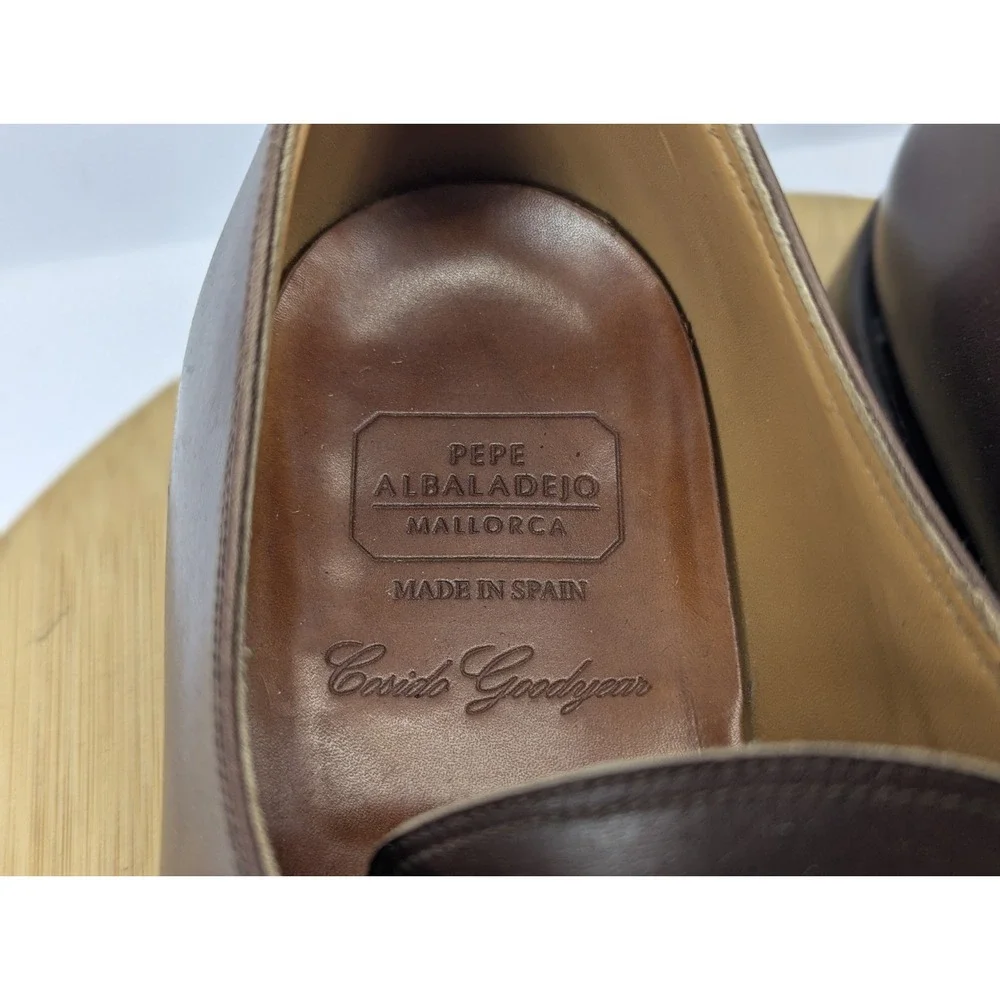 Pepe Albaladejo Dress Shoes Mens 9 EE Brown Double‎ Monk Mallorca Leather Spain